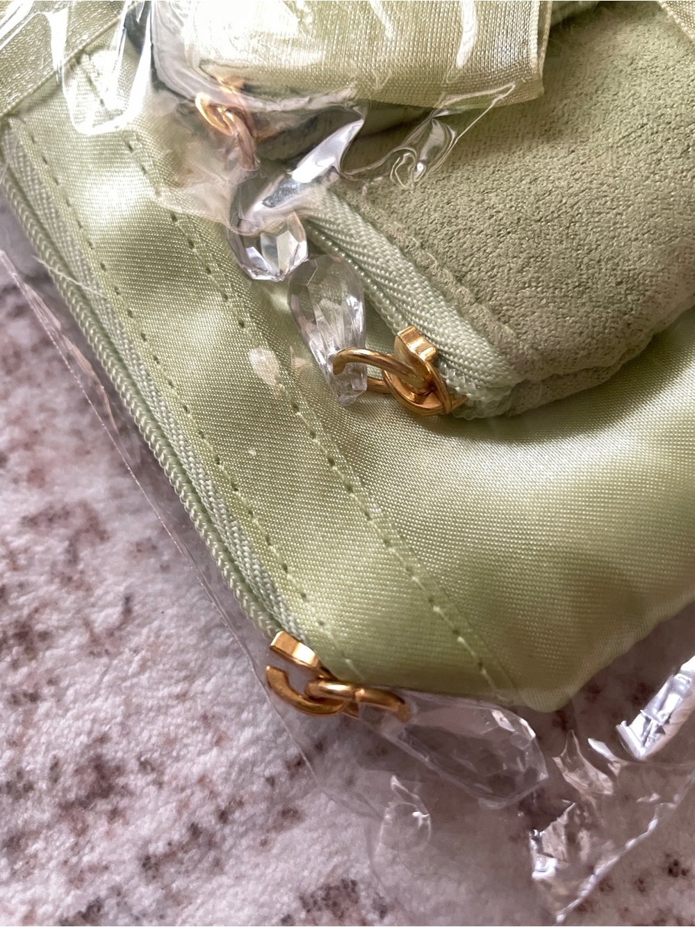 3-Piece Cosmetic Bag Set - Vintage - Light Green - NWT